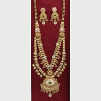 Kavita Art Indian Bridal Meenakari Long Necklace Set With Pota Stone 