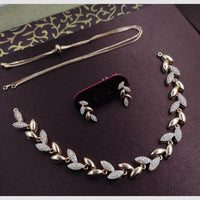 Kavita Art Designer Sparkling Leaf Pattern Austrian Stone Necklace Set