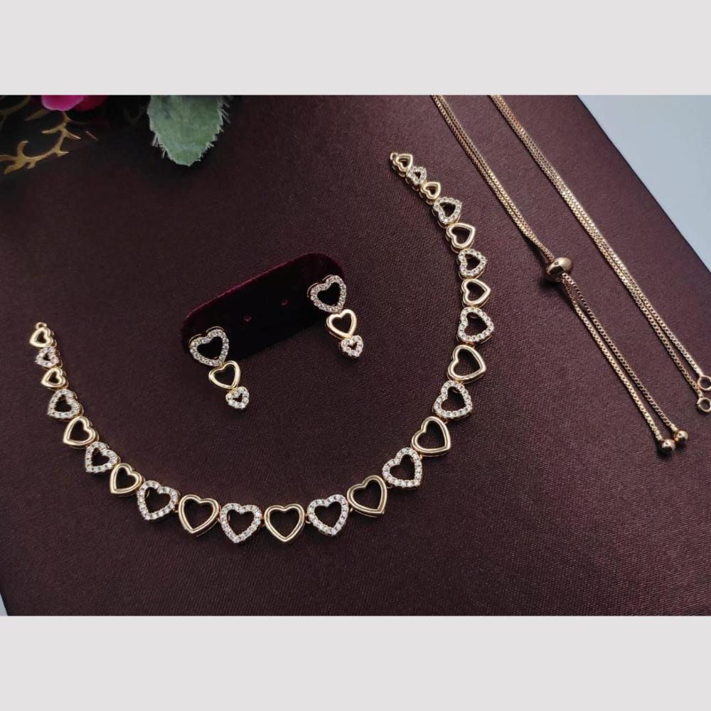 Kavita Art Graceful Heart Design Austrian Stone Necklace Set