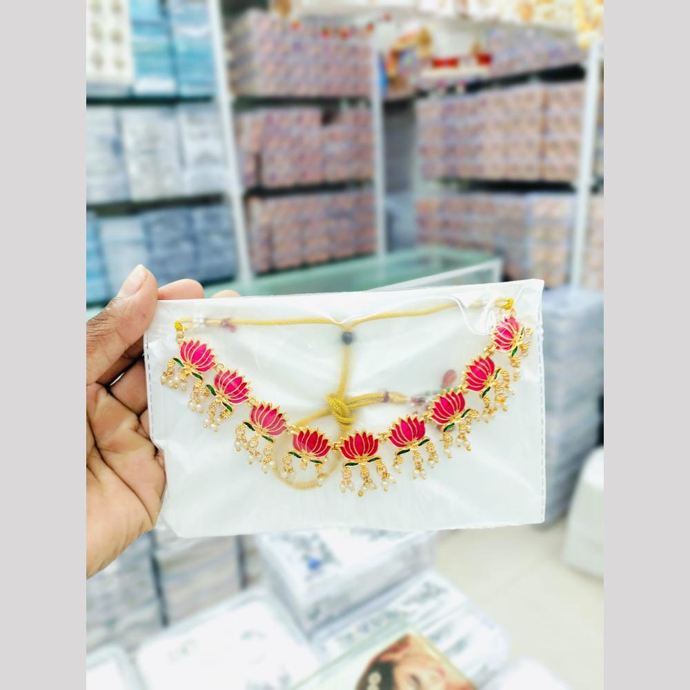 Kavita Art Traditional Lotus Choker Necklace Set For Festive Wear