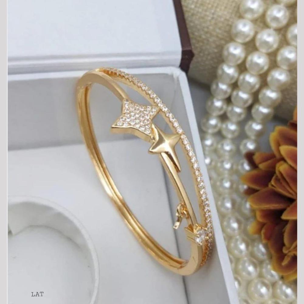 Kavita Art Designer Two Tone Openable Bracelet with Austrian Stones for Festive Wear