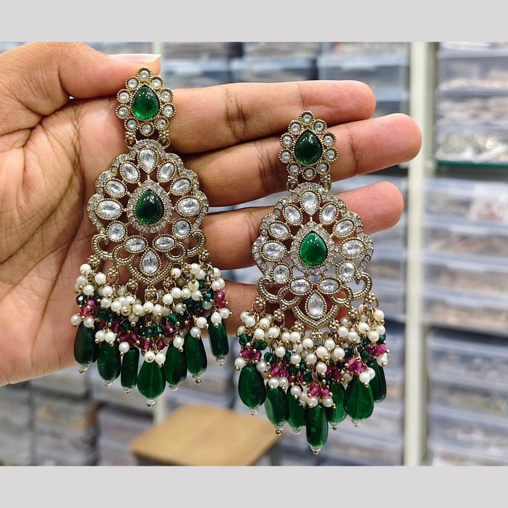 Kavita Art Fashionista Crystal and Beads Dangler Earrings