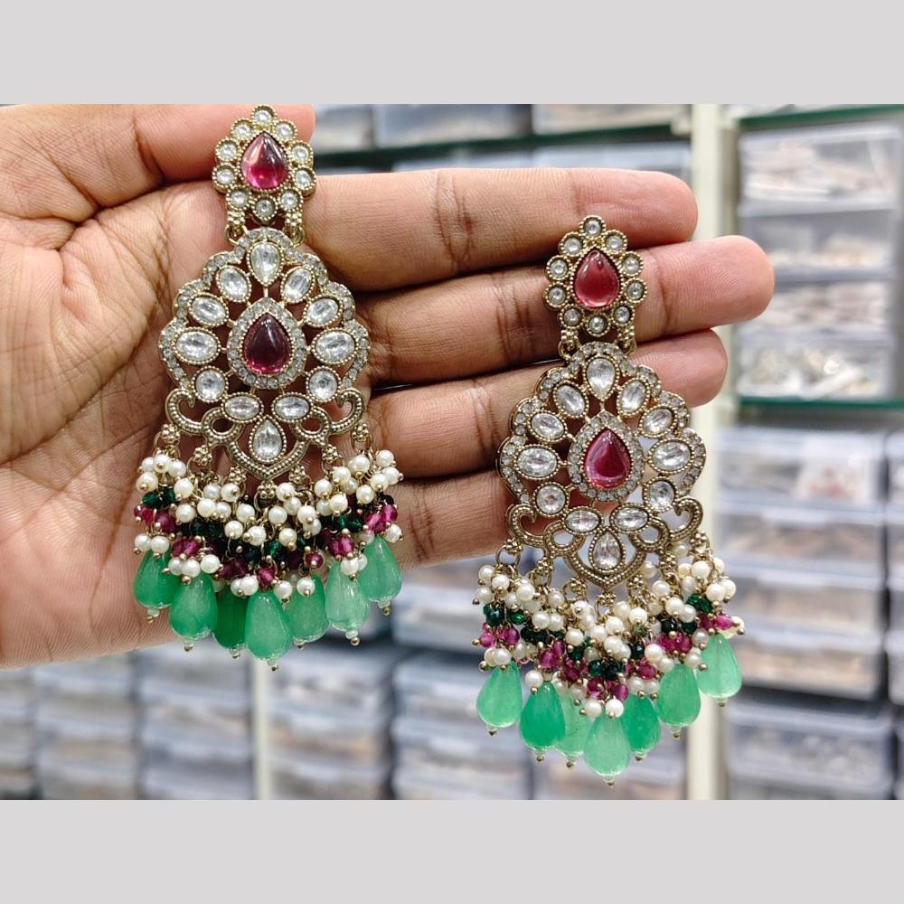 Kavita Art Fashionista Crystal and Beads Dangler Earrings