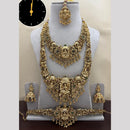 Kavita Art Royal Pota Stone Double Temple Necklace set With Mangtikka & Kamarband