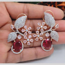 Kavita Art Sparkling Rose Gold Plated American Diamond Dangler Earrings for Party Wear