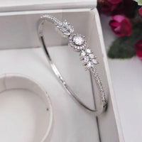 Kavita Art Silver Plated Sparkling Crystal Stone Bracelet