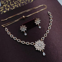 Kavita Art Glamorous American Diamond And Austrian Stone Necklace Set
