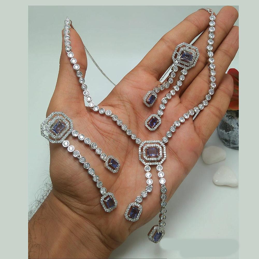 Kavita Art Graceful Sparkling American Diamond Necklace Set