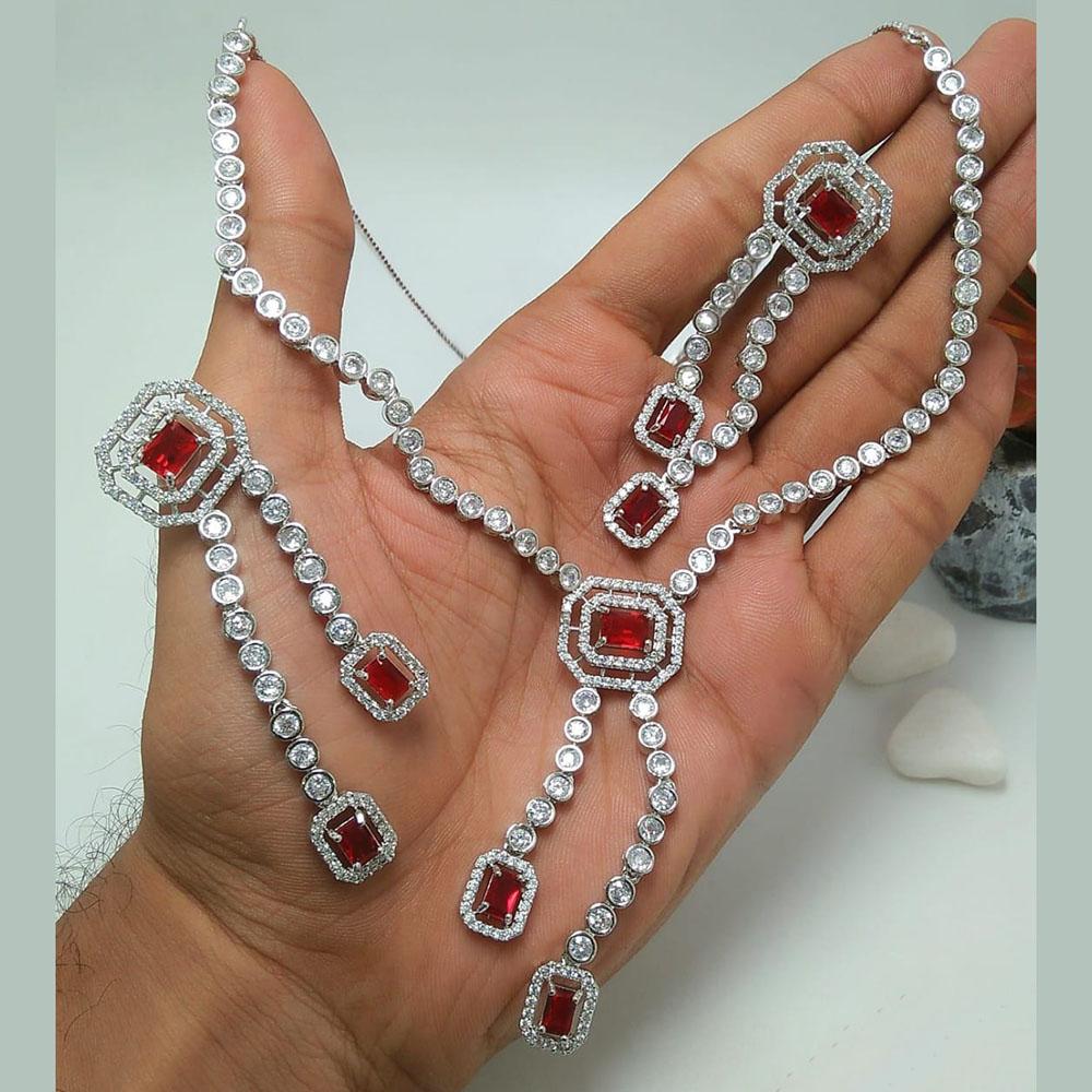 Kavita Art Graceful Sparkling American Diamond Necklace Set