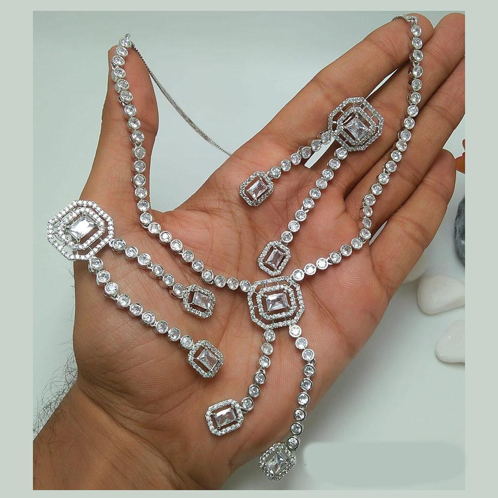 Kavita Art Graceful Sparkling American Diamond Necklace Set