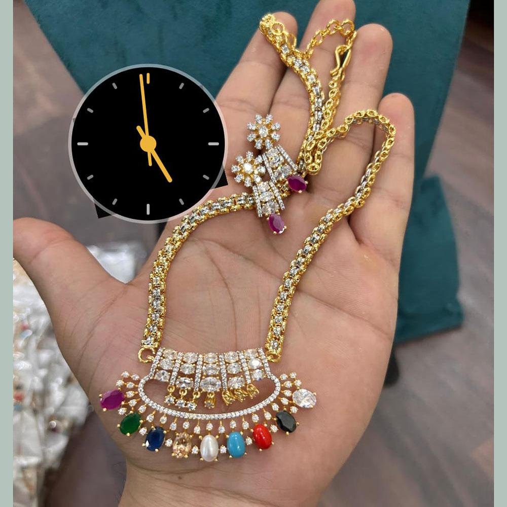 Kavita Art Glamorous American Diamond And Austrian Stone Necklace Set
