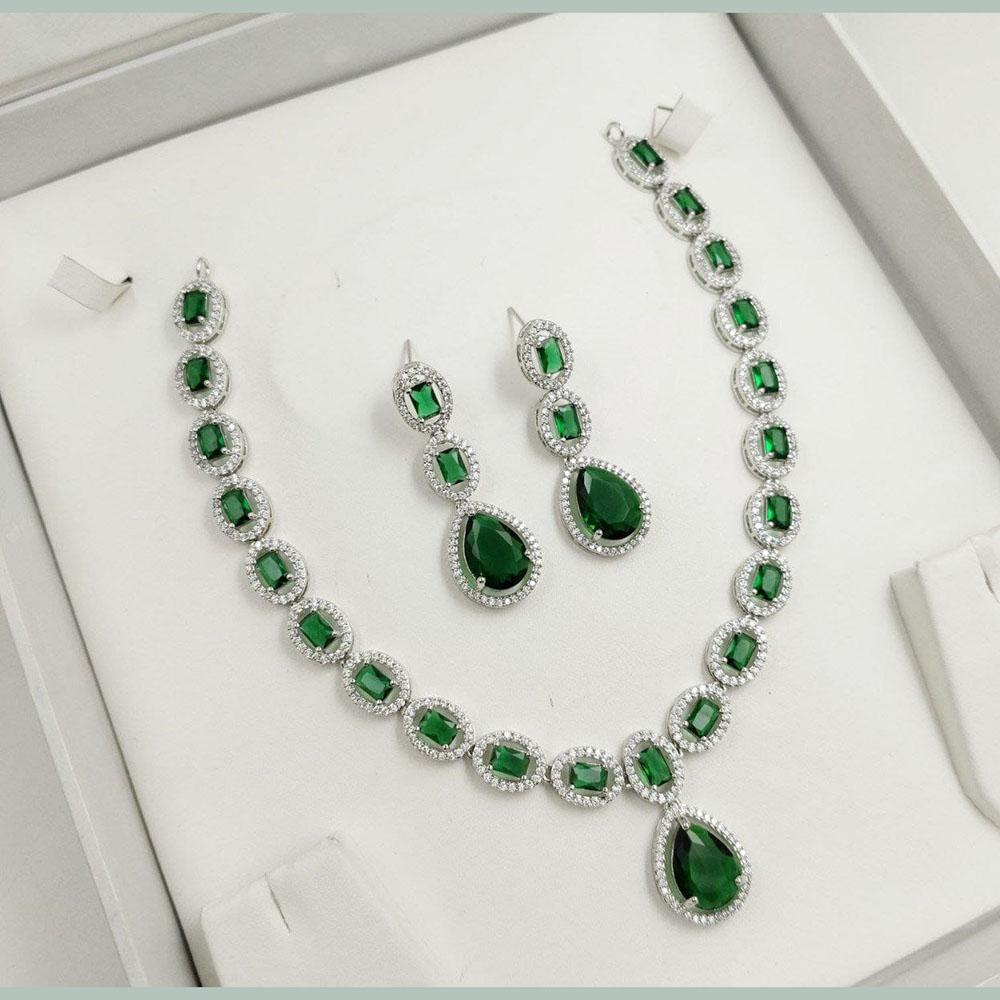 Kavita Art Designer Sparkling American Diamond Necklace Set