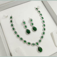 Kavita Art Designer Sparkling American Diamond Necklace Set