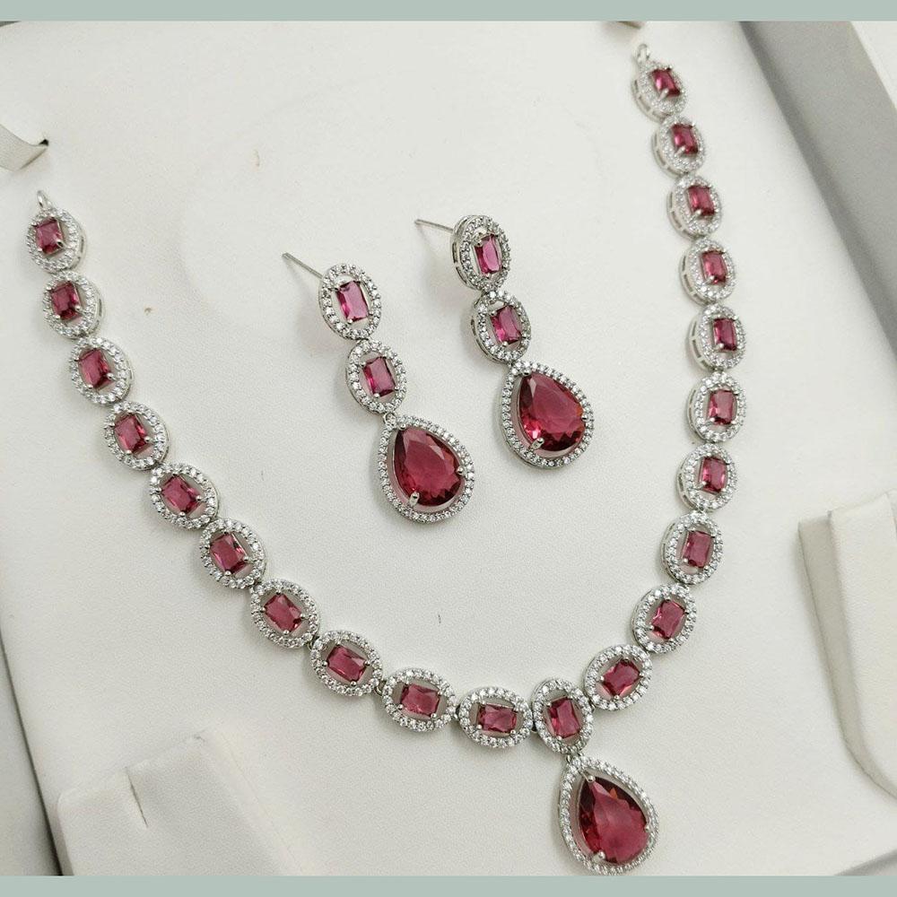 Kavita Art Designer Sparkling American Diamond Necklace Set