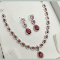 Kavita Art Designer Sparkling American Diamond Necklace Set