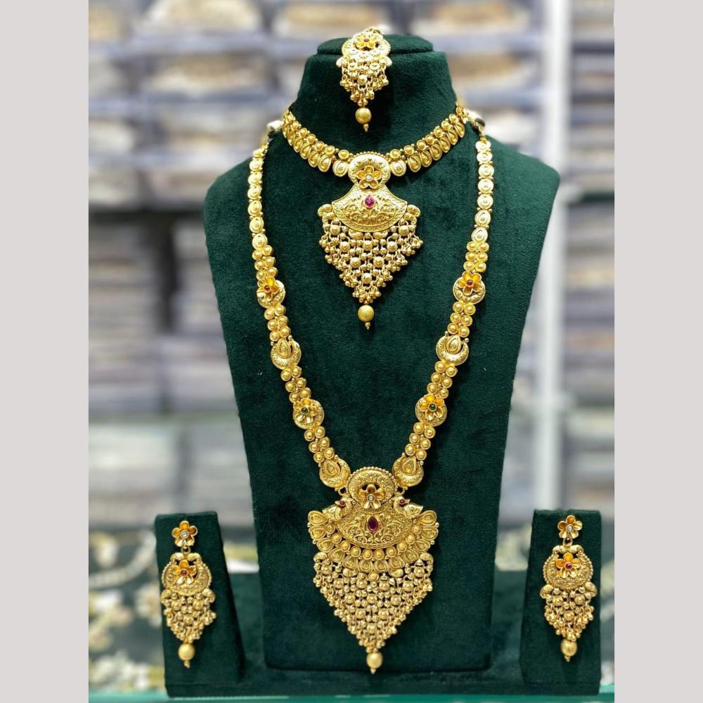 Kavita Art Royal Pota Stone And Pearl Long Necklace Set