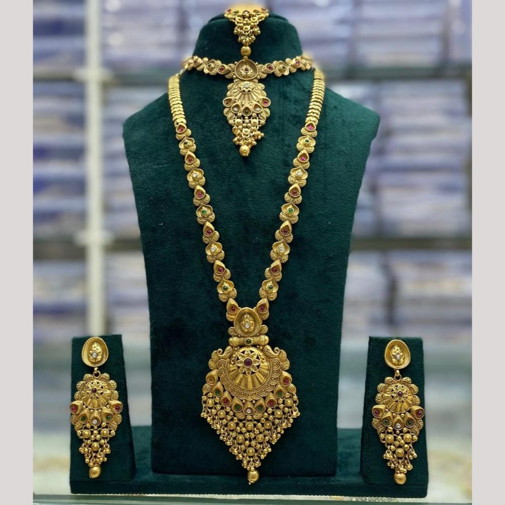 Kavita Art Royal Pota Stone And Pearl Long Necklace Set