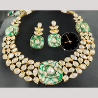 Kavita Art Handcrafted Elegant Kundan Stone And Meenakari Necklace Set