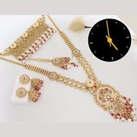 Kavita Art Pota Stone And Pearl Meenakari Double Necklace Set