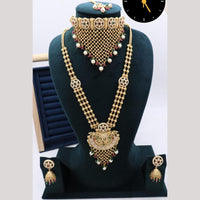 Kavita Art Pota Stone And Pearl Meenakari Double Necklace Set
