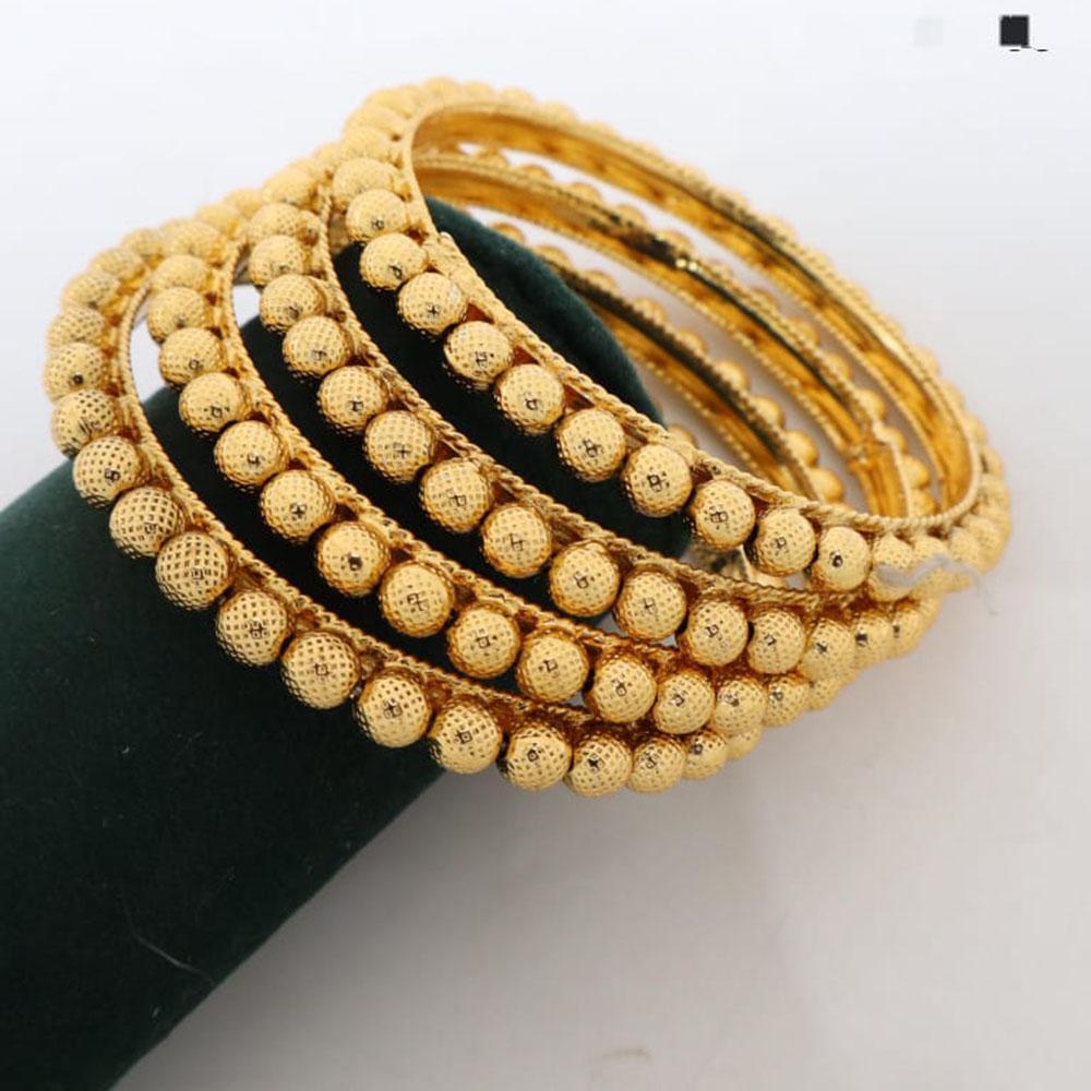 Kavita Art Stylish And Elegant Golden Beads Bangles Set