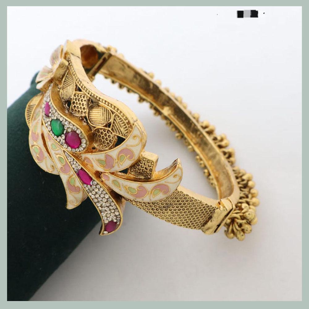 Kavita Art Ethnic Designer Pota Stone And Meenakari Bangles Set
