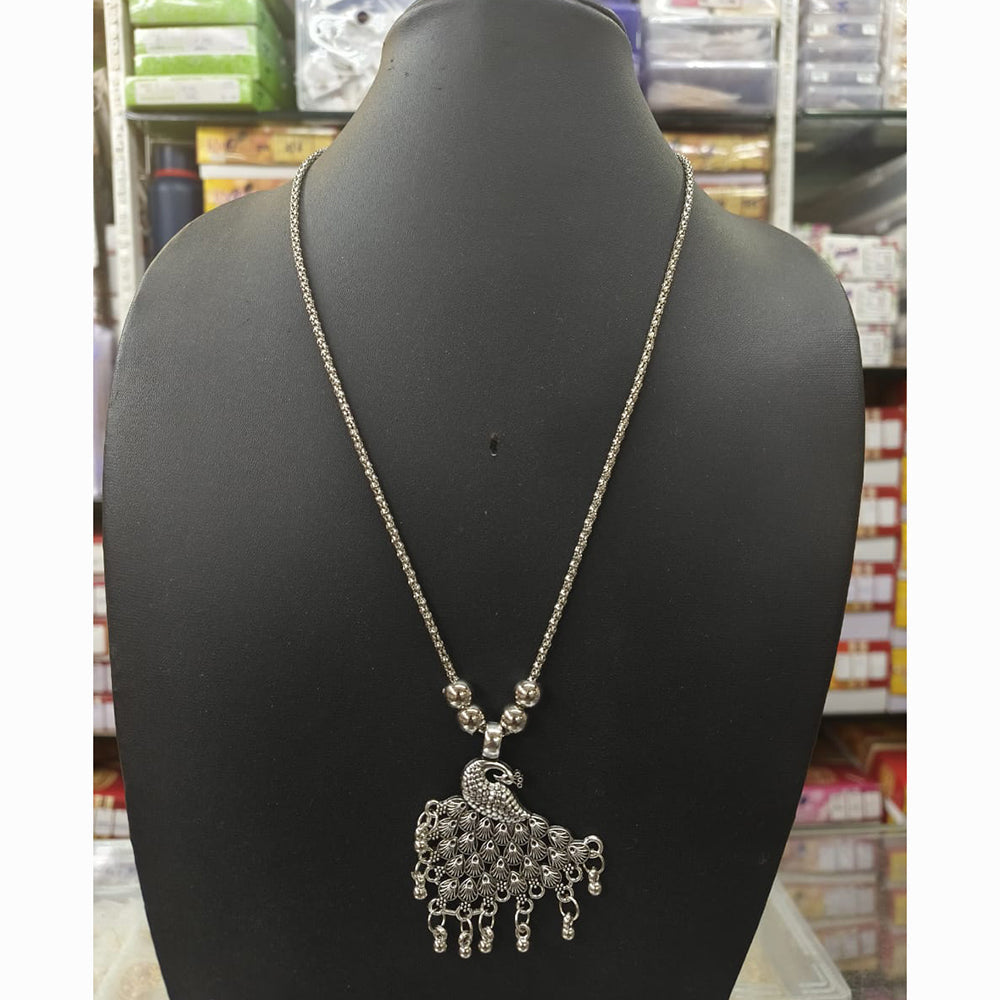 Kavita Art Ethnic Oxidised Plated Peacock Design Necklace