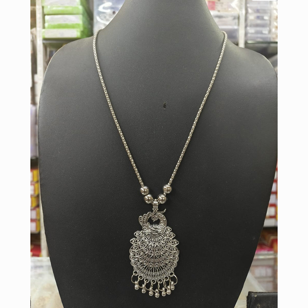 Kavita Art Ethnic Oxidised Plated Peacock Design Necklace