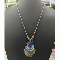 Kavita Art Ethnic Oxidised Plated Peacock Design Necklace