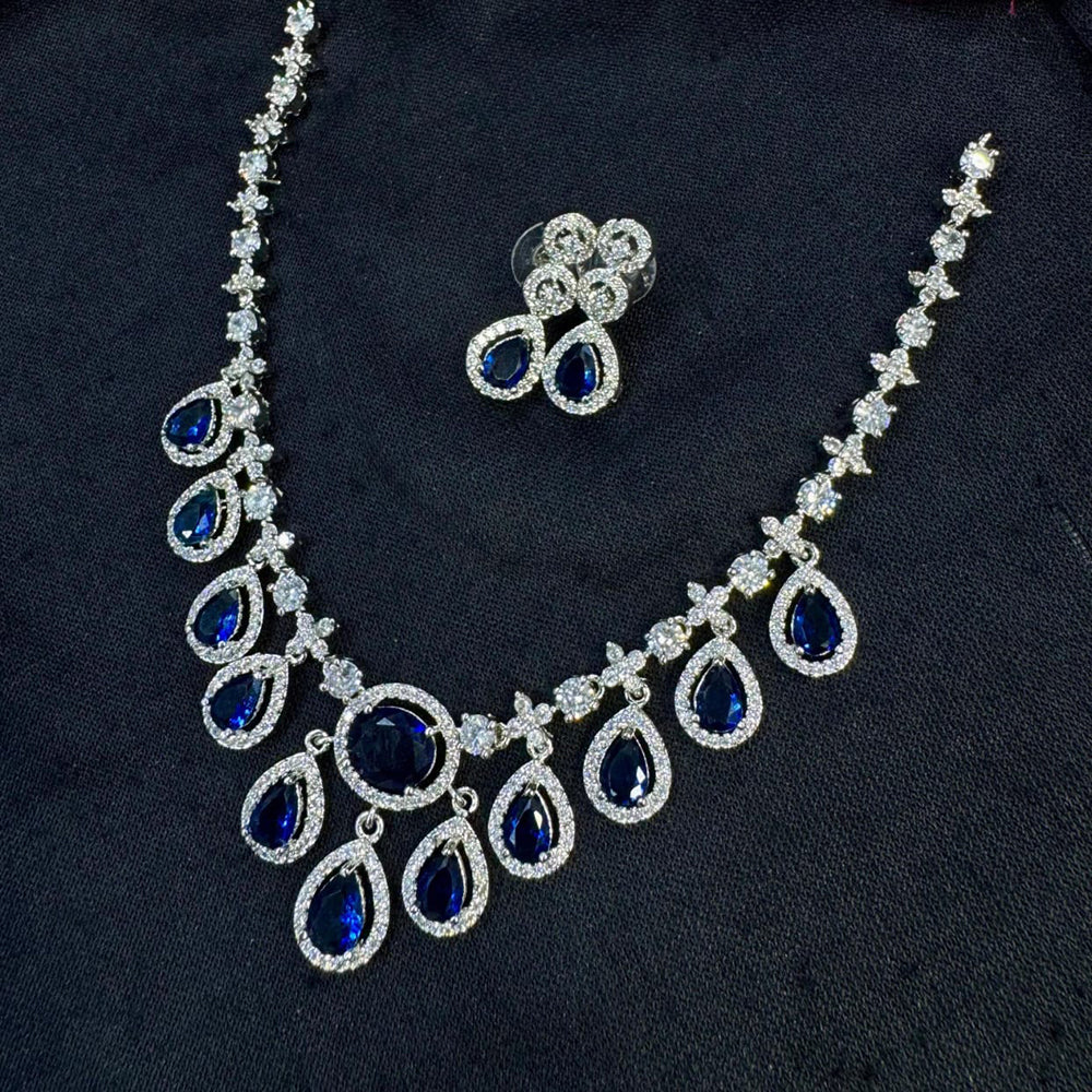 Kavita Art Designer Sparkling American Diamond Necklace Set