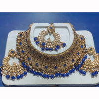 Kavita Art Sparkle Glow Crystal and Pearl Choker Necklace Set