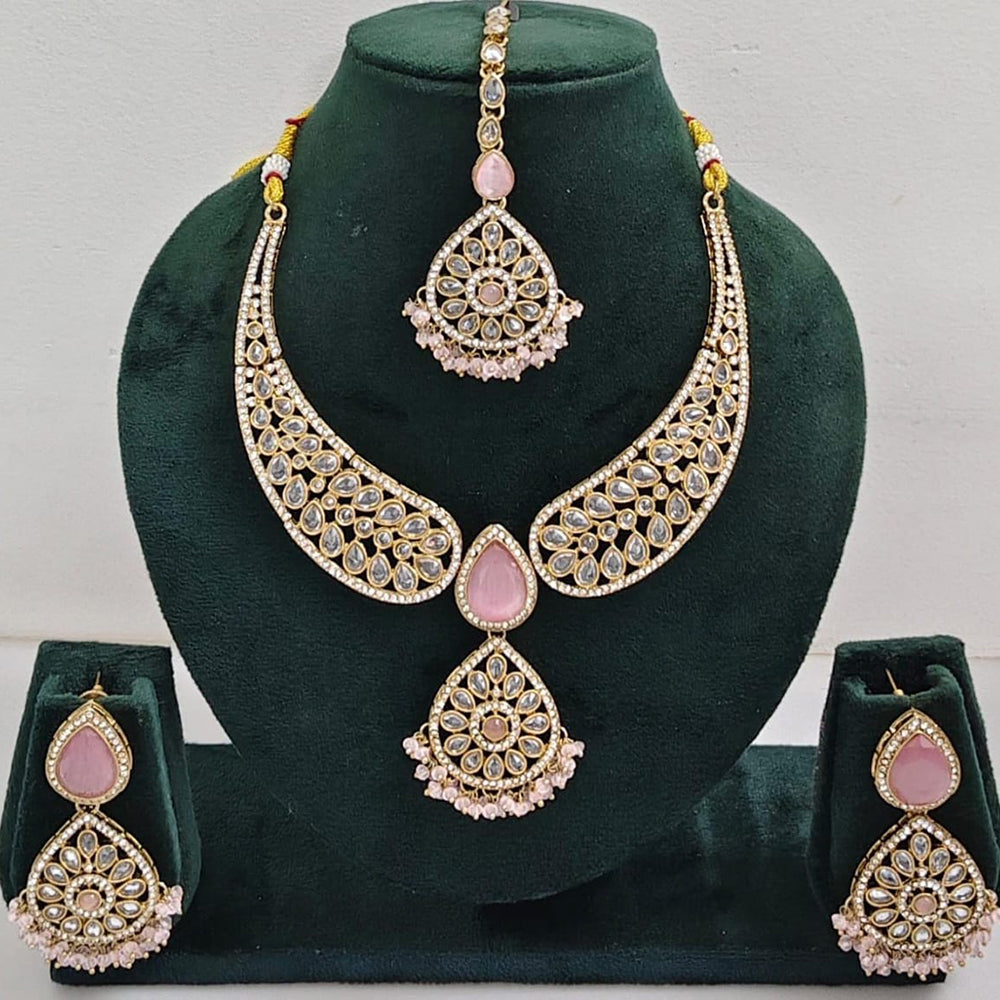 Kavita Art Sparkle Glow Crystal and Pearl Necklace Set