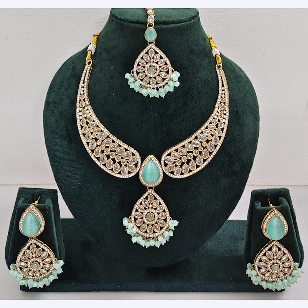 Kavita Art Sparkle Glow Crystal and Pearl Necklace Set