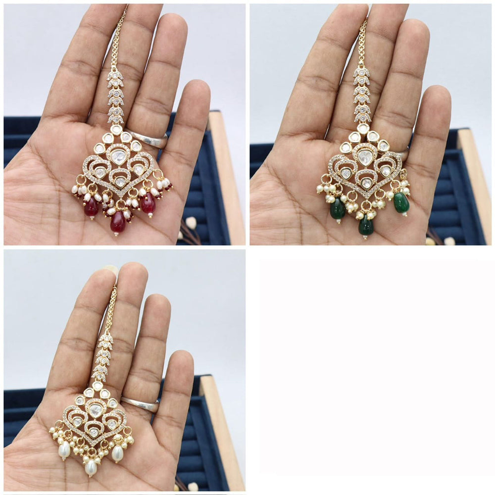 Kavita Art Handcrafted Crystal Stone And Pearl Mangtikka