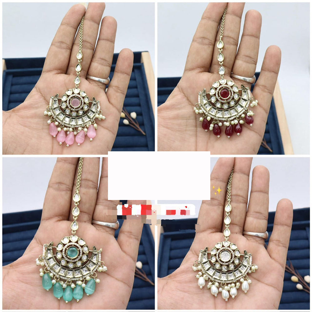 Kavita Art Handcrafted Crystal Stone And Pearl Mangtikka