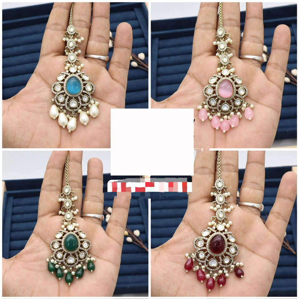 Kavita Art Royal Glam Pota Stone And Pearl Mangtikka