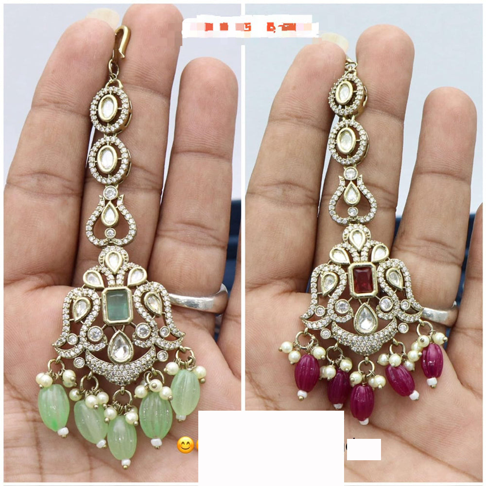 Kavita Art Handcrafted Crystal Stone And Pearl Mangtikka
