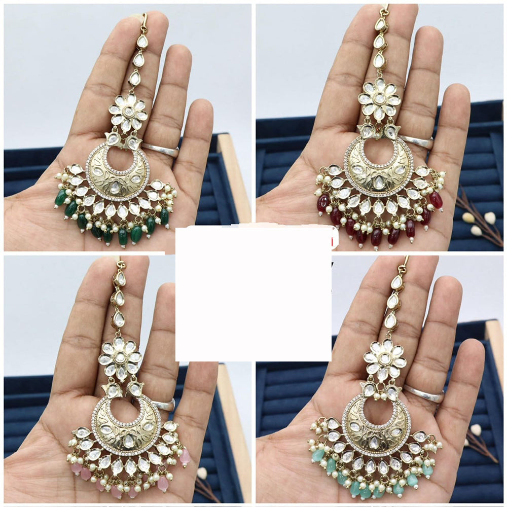 Kavita Art Handcrafted Crystal Stone And Pearl Mangtikka