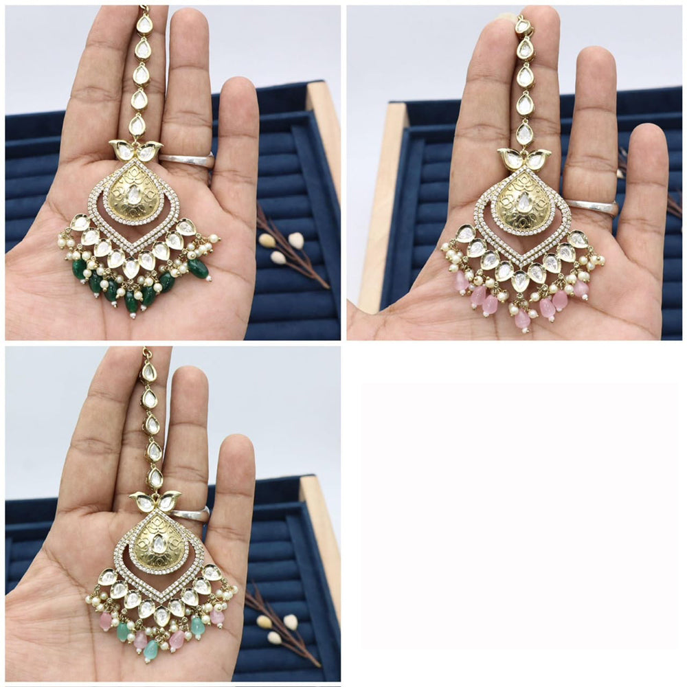 Kavita Art Handcrafted Crystal Stone And Pearl Mangtikka