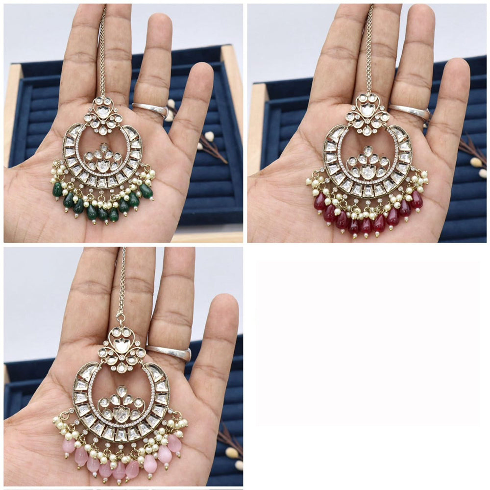 Kavita Art Handcrafted Crystal Stone And Pearl Mangtikka
