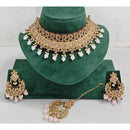 Kavita Art Luxurious Crystal Stone Pearl And Beads Choker Necklace Set