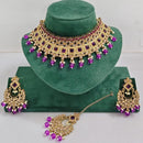 Kavita Art Luxurious Crystal Stone Pearl And Beads Choker Necklace Set
