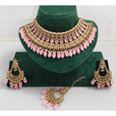 Kavita Art Luxurious Crystal Stone Pearl And Beads Choker Necklace Set