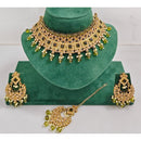 Kavita Art Luxurious Crystal Stone Pearl And Beads Choker Necklace Set