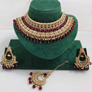 Kavita Art Luxurious Crystal Stone Pearl And Beads Choker Necklace Set