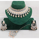 Kavita Art Luxurious Crystal Stone Pearl And Beads Choker Necklace Set