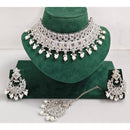 Kavita Art Luxurious Crystal Stone Pearl And Beads Choker Necklace Set