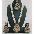 Kavita Art Luxurious Crystal Stone Pearl And Beads Long Necklace Set