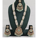 Kavita Art Luxurious Crystal Stone Pearl And Beads Long Necklace Set