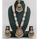 Kavita Art Luxurious Crystal Stone Pearl And Beads Long Necklace Set